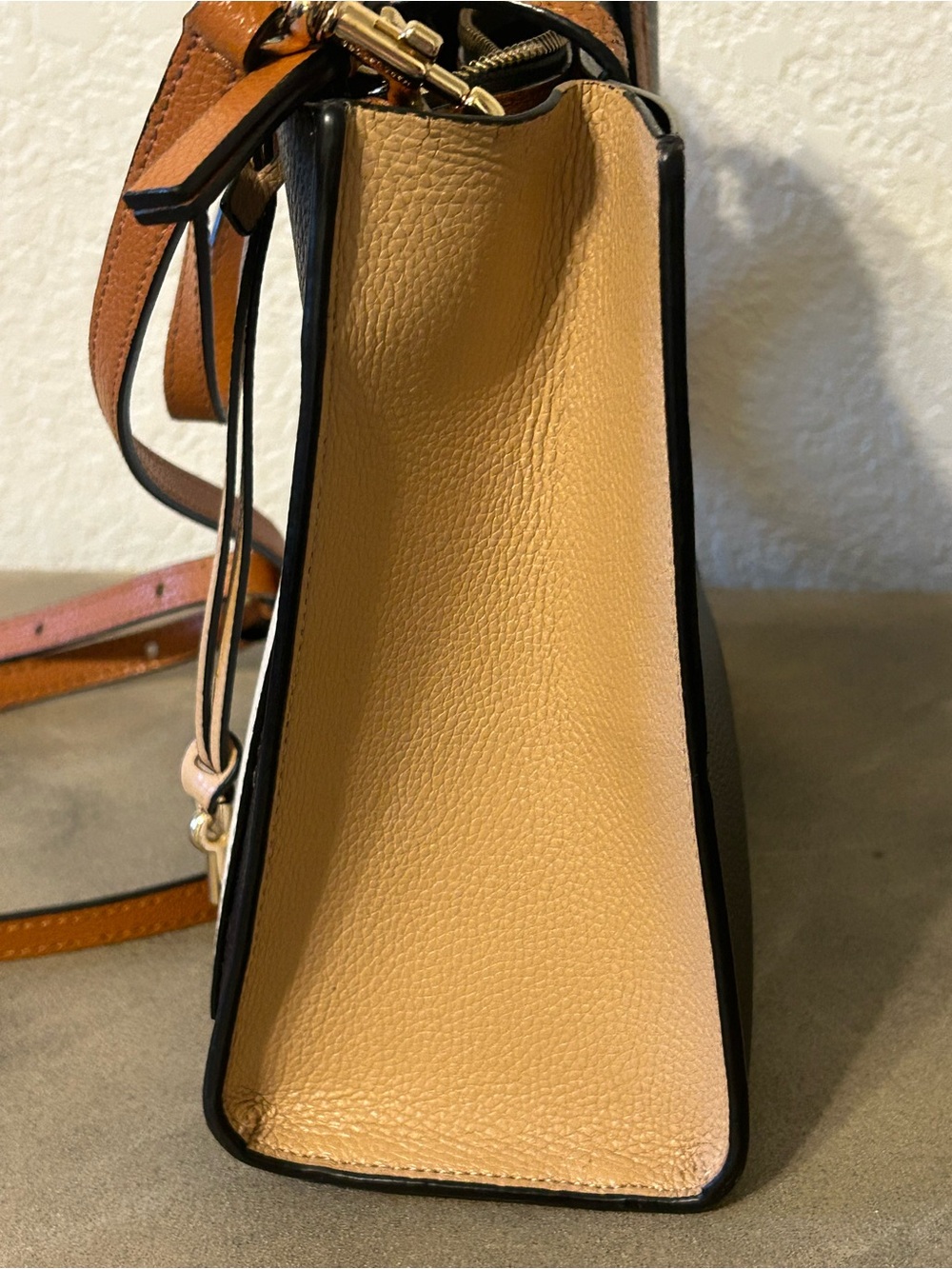 Marc Jacobs Grind Mini Black Tan Cream Colorblock Leather Tote Crossbody - Picture 5 of 11
